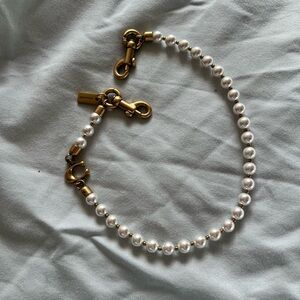 Coach Gold and White Pearl Strap/Bag Charm